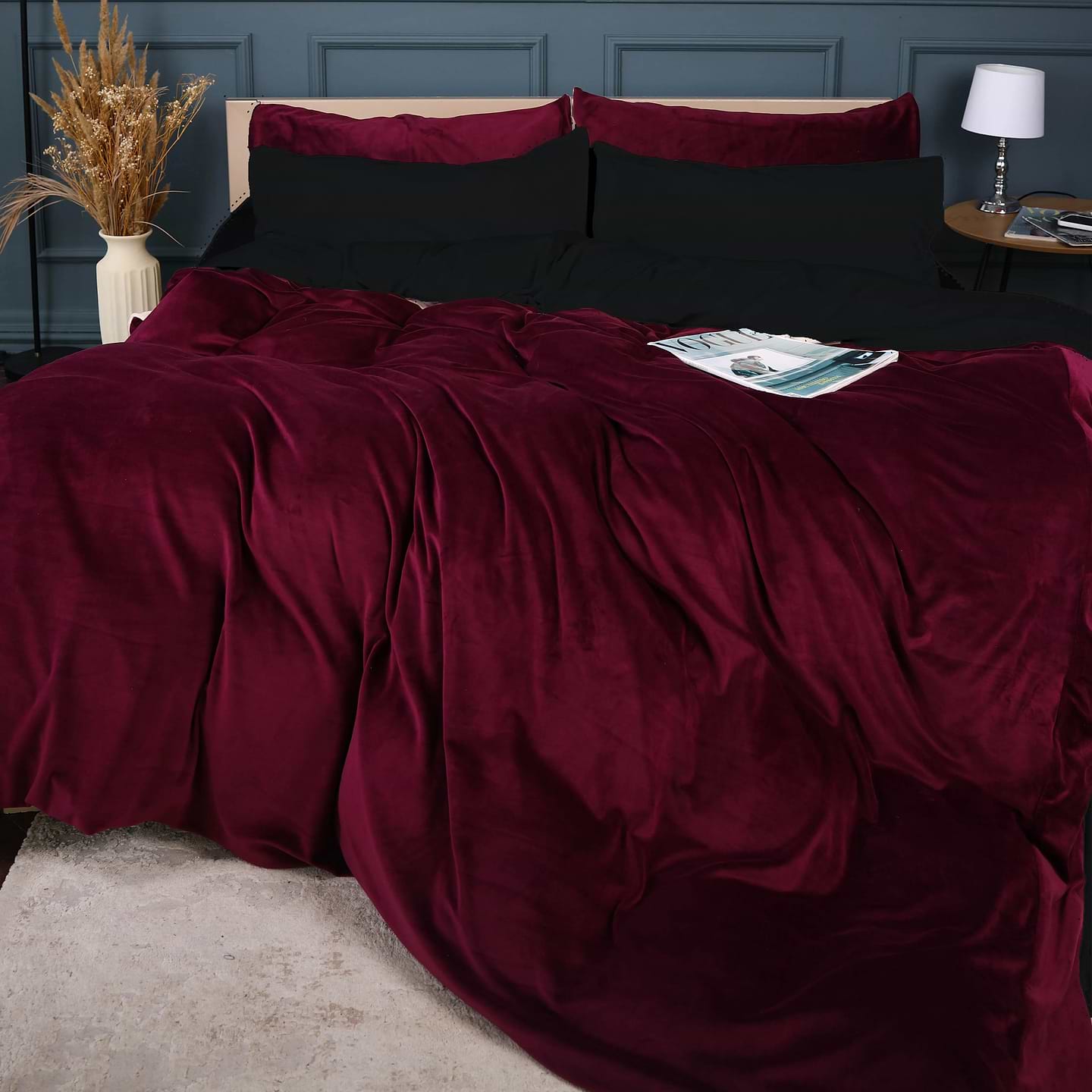 Комплект постельного белья MirSon Велюр Winter Frost 28-0007 + 28-0002 Poinsettia Velvet 220х240 (2200004007427)